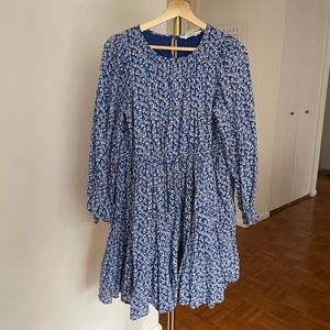 & Other Stories Blue Floral Puff Dress